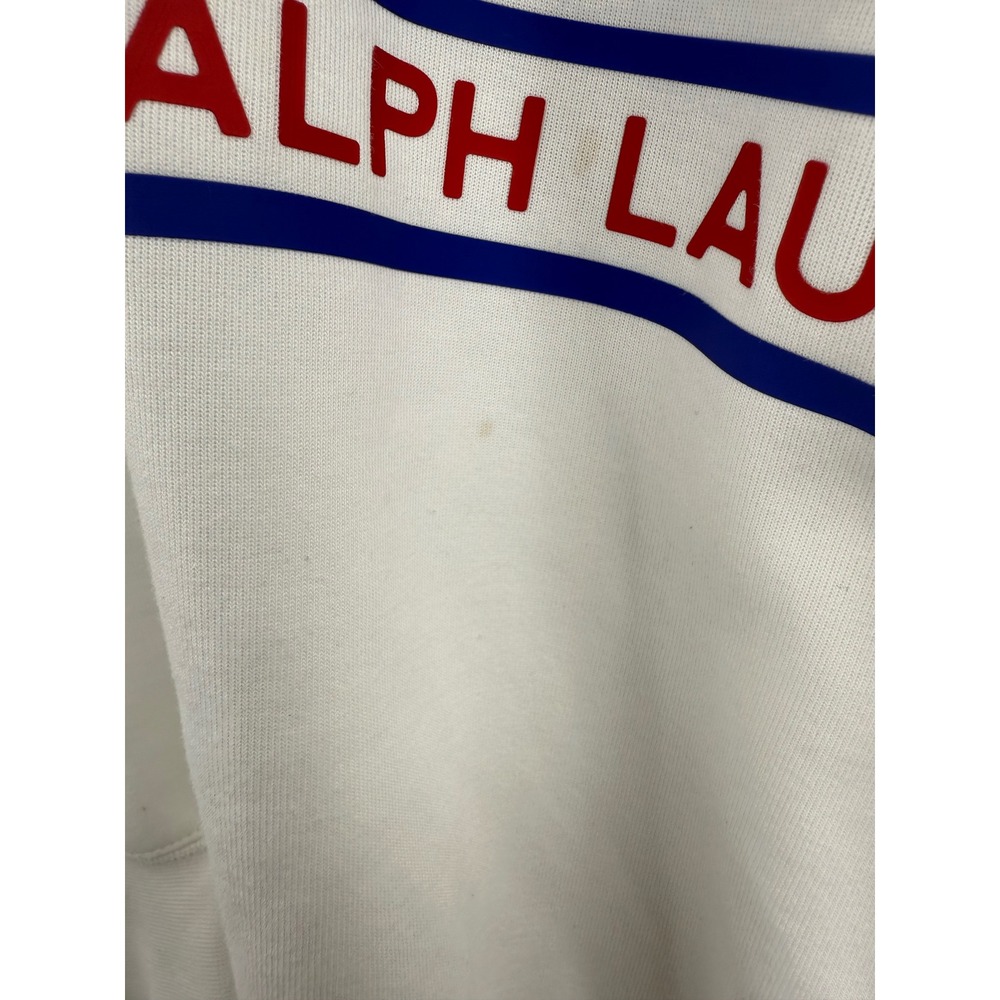 Polo Ralph Lauren Womens White Colorblock Logo Graphic Hoodie Sweatshirt Large - Picture 8 of 9
